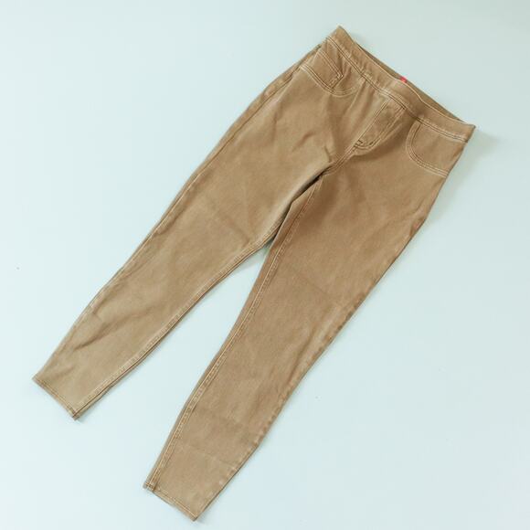 Spanx Olive Green Jeanish Compression Waist Skinny Jeans Size Medium - Picture 2 of 9